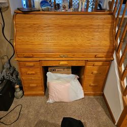 Oak Roll Top Desk