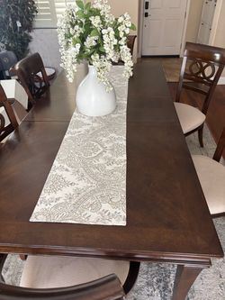 Dark Wood Dining Table with Chairs