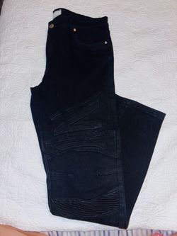 Refinery Republic Black Moto Jeans with Stitched Detail