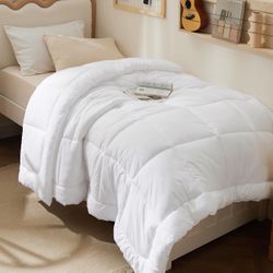 Bedsure Comforter Duvet Insert - Quilted Comforters Twin 88 x 68in Size, White 