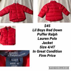 (Price & Size Is On Pics) (2) Boys Polo Ralph Lauren Jackets