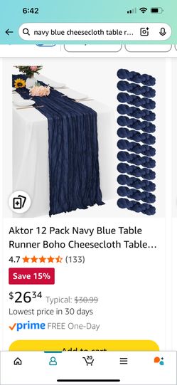 Navy Blue Cheese Cloth Runners