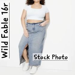 16r Wild Fable Denim Skirt 99% Cotton 1% Elastane 