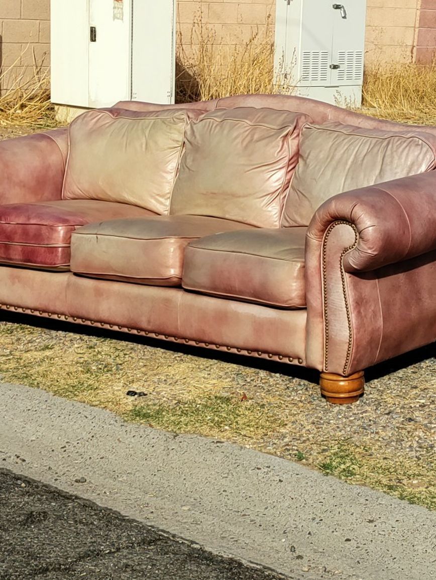 Leather Couch – Free!!! I Looked Outside And It's Gone