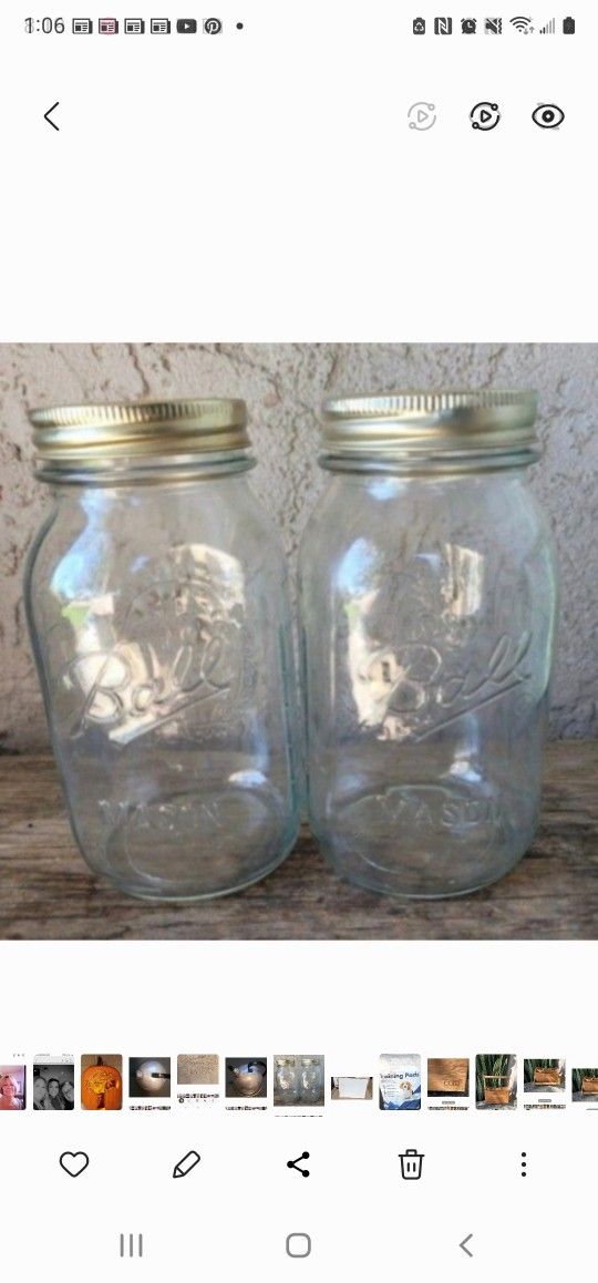 (2) Mason Jars 32oz (See 3 pics For Crafting Ideas