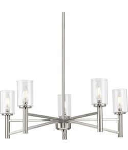 Progress Lighting Roxobel 5 -Light Brushed Nickel Modern/contemporary For Use in Bedrooms, Dining Rooms, Foyers, Kitchens, Living 1216