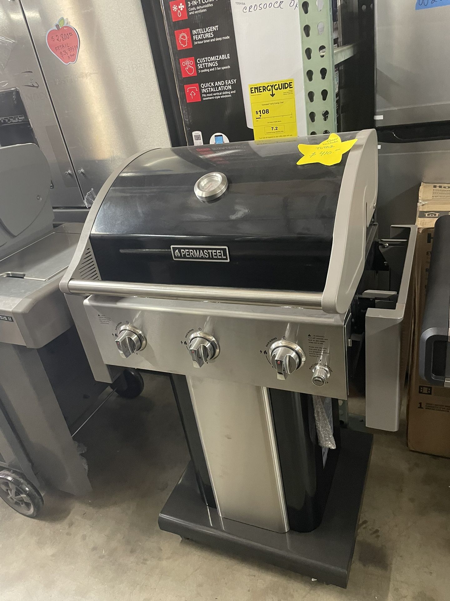 Bbq Grill Permastel Black And Cover 