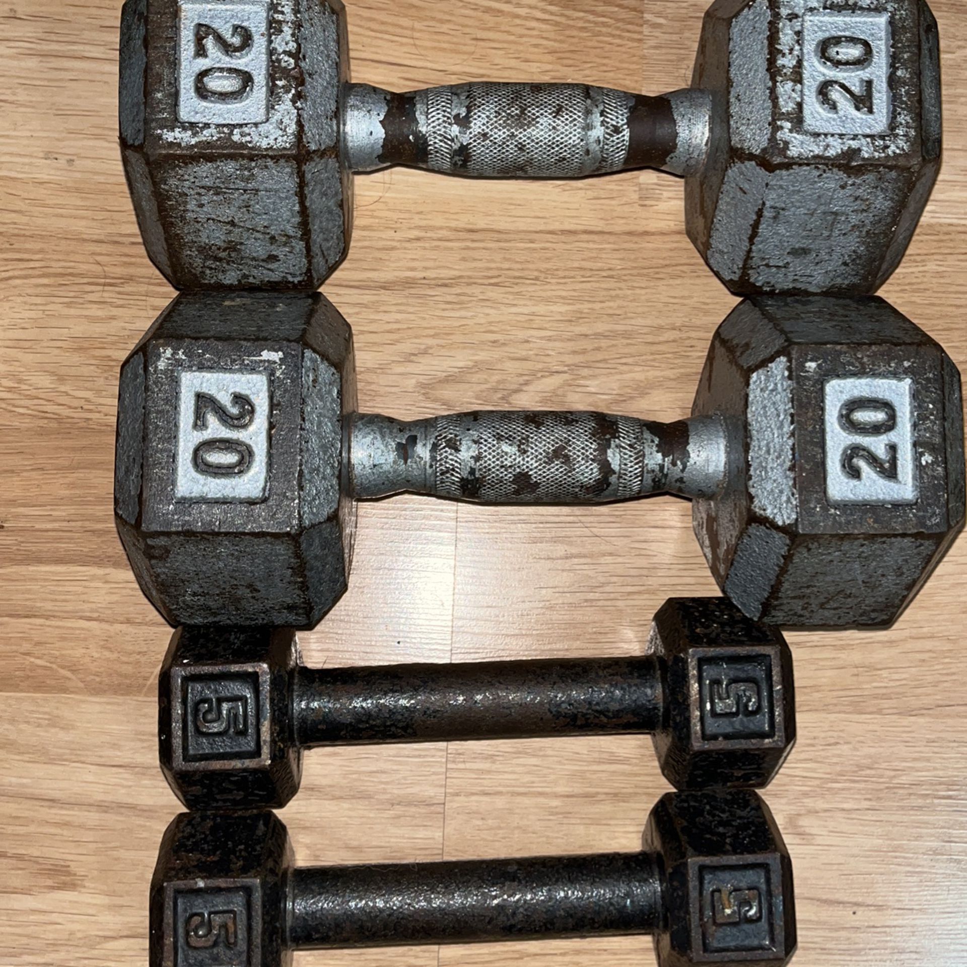 Dumbbells, 2-(20pounds, 2-(5 pounds For Home Gym