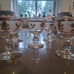 Libby Gold Leaf Glasses, Set Of 5