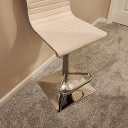 White Chrome Barstool Platform Chair