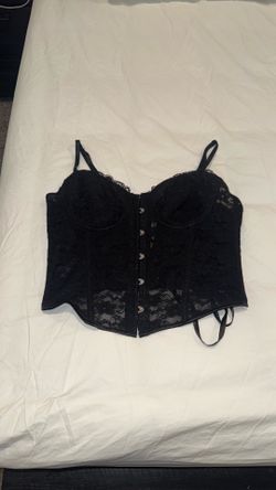 Black Lace Corset Bustier Top XL
