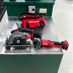 Craftsman 2 Pc Combo 2 Batteries Charger And Bag