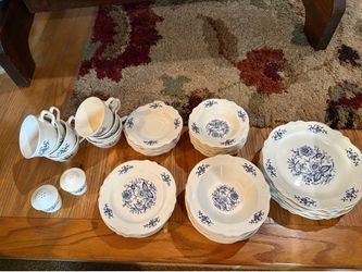 Imperial Blue Dresden Homer Laughlin China 8 place settings Set