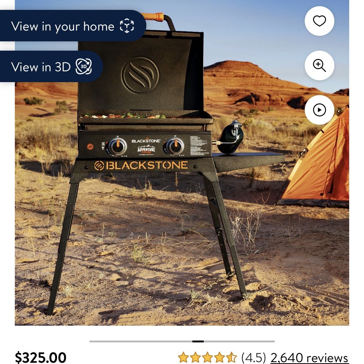 Blackstone Adventure Ready 22" Propane Griddle with Stand and Adapter Hose