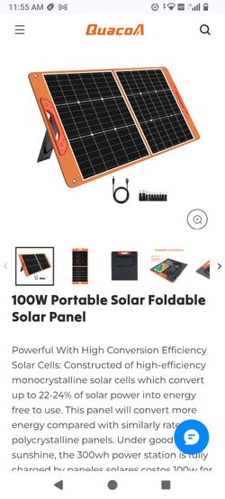 Quacoa 100w camping portable/ Solar panel