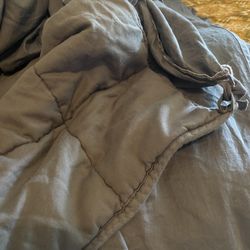 Grey 20lb Weighted Blanket With Duvet Cover 