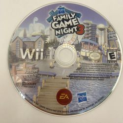 Hasbro Family Game Night 3 (Nintendo Wii, 2010) Disc Only Clue, Twister, Yahtzee