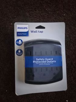 Extensión de pared de 6 enchufe Philips new