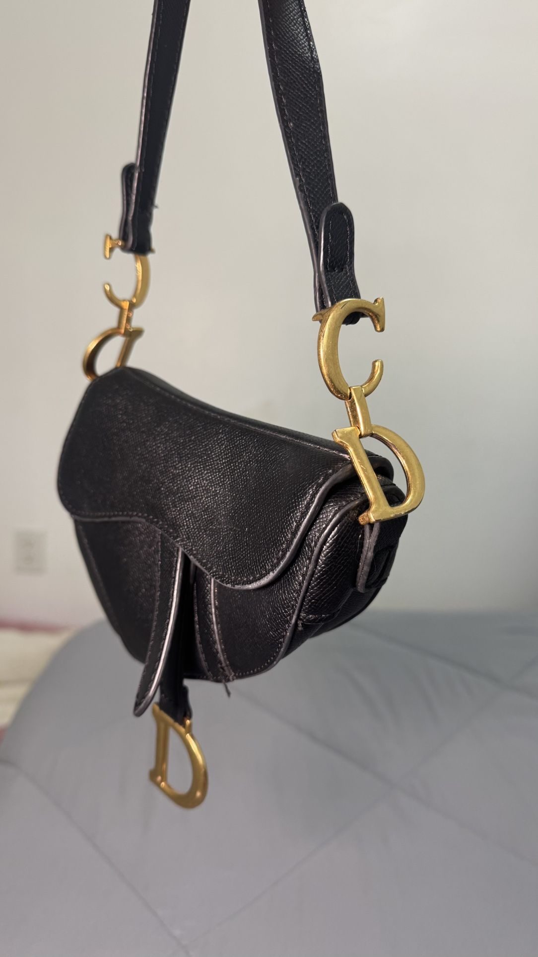 Dior Saddle Bag – Black Calfskin with Gold Hardware