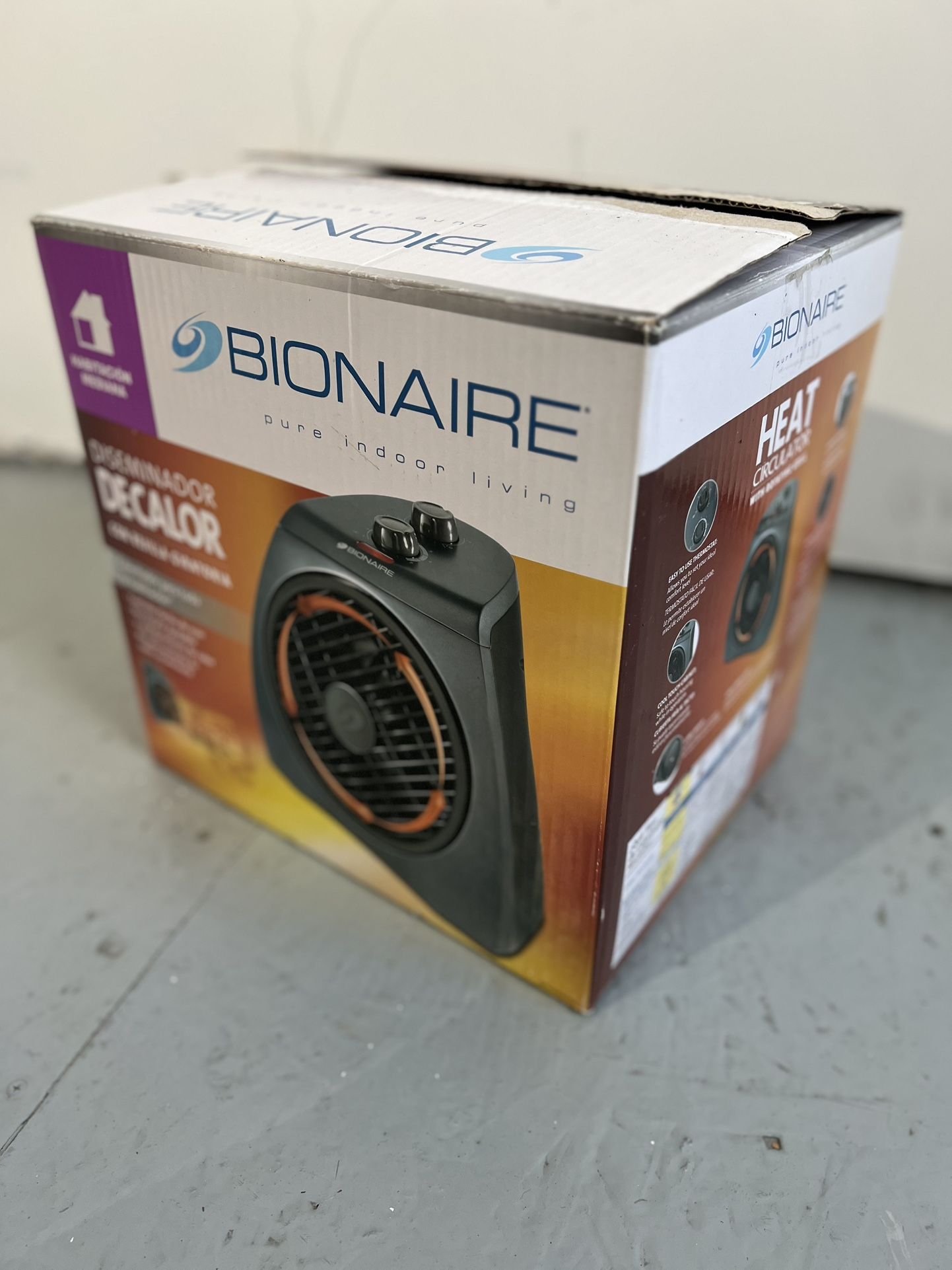 Bionaire Electric Heater Fan Circulator with Rotating Grill, BFH3342M