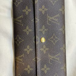 Louis Vuitton Sarah leather genuine brown leather wallet 