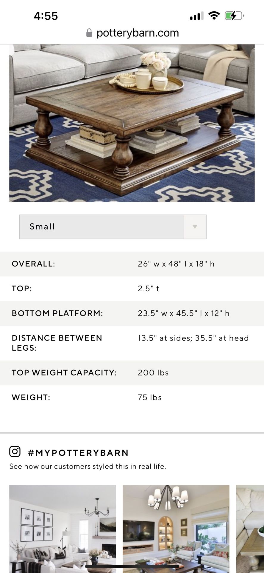 Pottery Barn Lorraine Coffee Table for Sale in Deerfield Beach, FL