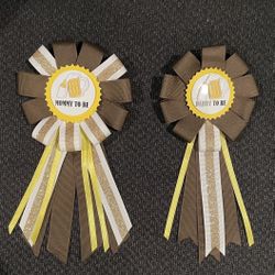 Mommy & Daddy To Be Baby Shower Pins & Banner