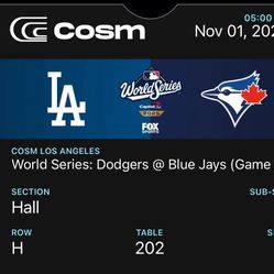 Dodgers Game 7 COSM hall 8 Tickets Gave Value 