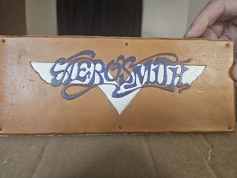 Handmade Aerosmith Leather Sign
