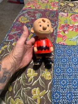 1958 CHARLIE BROWN HALLOW RUBBER FIGURE .