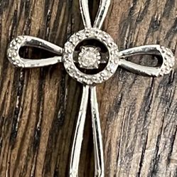 Sterling Silver And Diamond Necklace