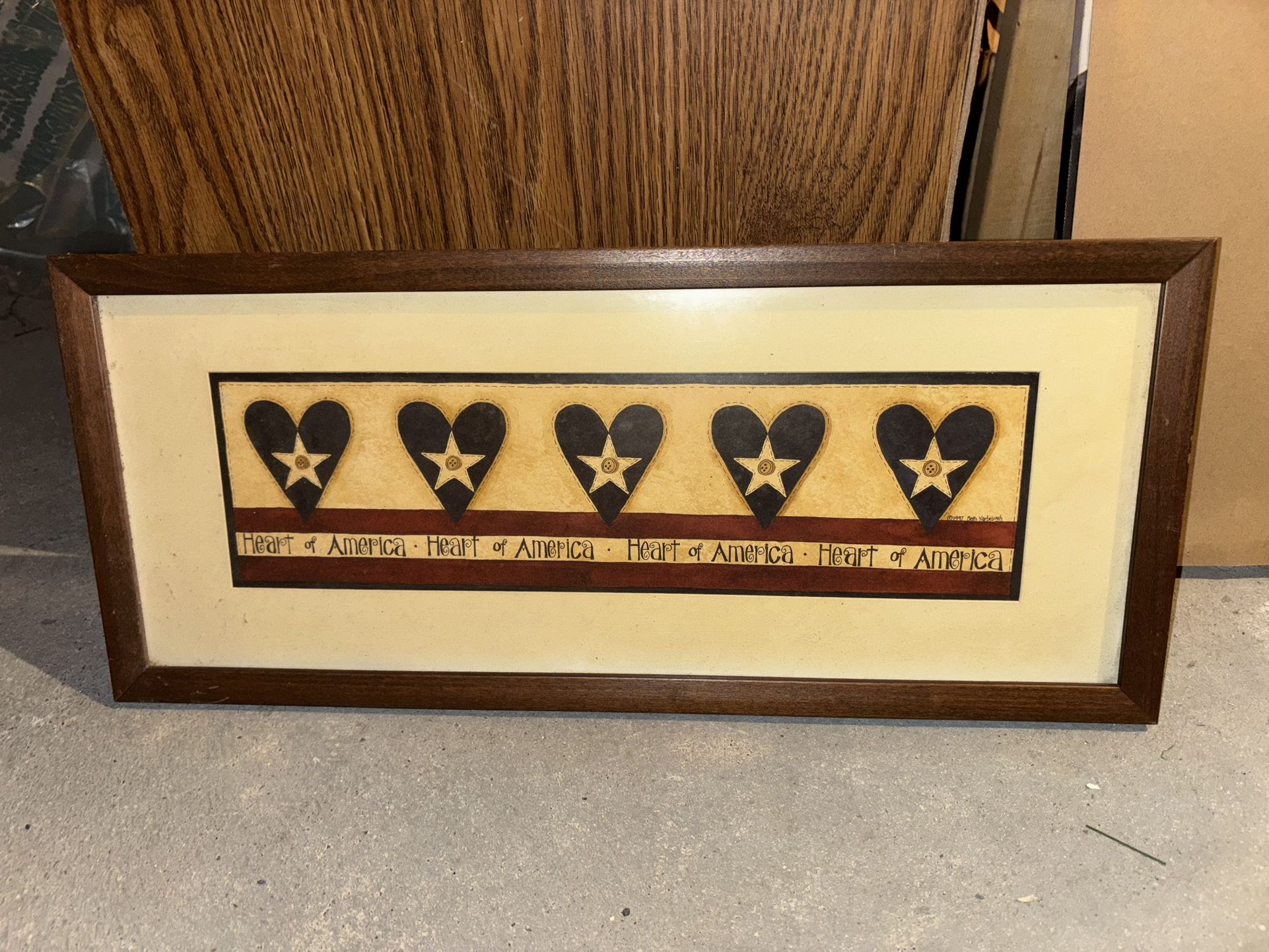 Classic Americana Beautiful Framed Rectangular Artwork Wall Hanging Piece