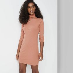 Womens Long Sleeve Bodycon Dress - Wild Fable Blush Pink XL