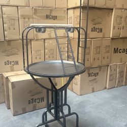 Deluxe Metal Parrot Bird Perch Play Stand With Climbing Ladders 