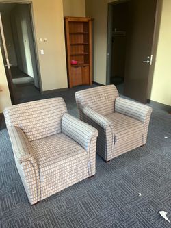 Pair of Patterned Upholstered Armchairs