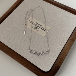 Brand New Silver 925 Necklace Size 16”-17” Adjustable CZS