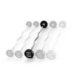 Mikolo Rubber Coated Fixed Weight EZ Curl Barbell, Pre-Loaded Weights EZ Curl Solid Steel Barbells, Weighted Bar for Weightlifting Exercise （30LBS）