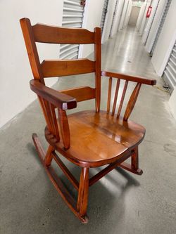 Solid Wood Rocking Chair with Armrests
