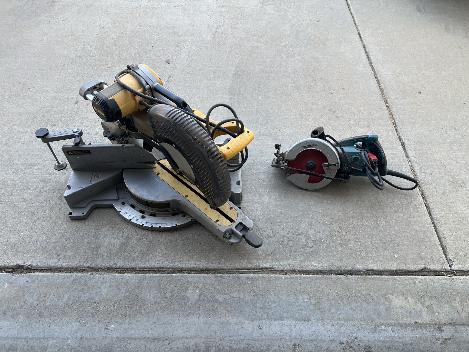 DeWalt 12” Compound Miter Saw & Makita Worm Drive Circular Saw