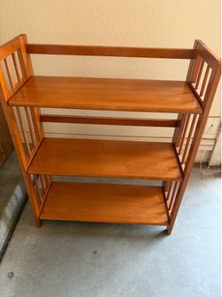 3-Shelf Folding Wood Bookcase