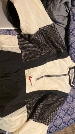 Vintage Nike Windbreaker, Cream/Black/Red , XXL fits like a XL