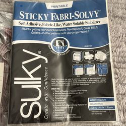 Self Adhesive, Fabric -Like , water soluble stabilizer