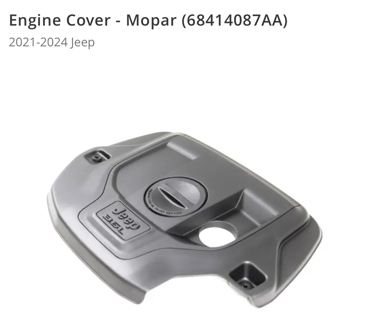 Engine Cover Jeep Grand Cherokee