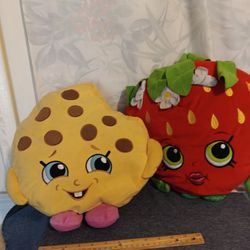 Strawberry  Kiss Pillow and Kooky Cookie  Shopkin  Plush  $ 12 For  BOTH 