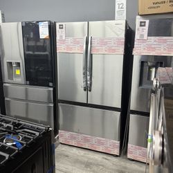 Samsung - 32 cu. ft. 3-Door French Door Smart Refrigerator with Dual Auto Ice Maker - Stainless Steel