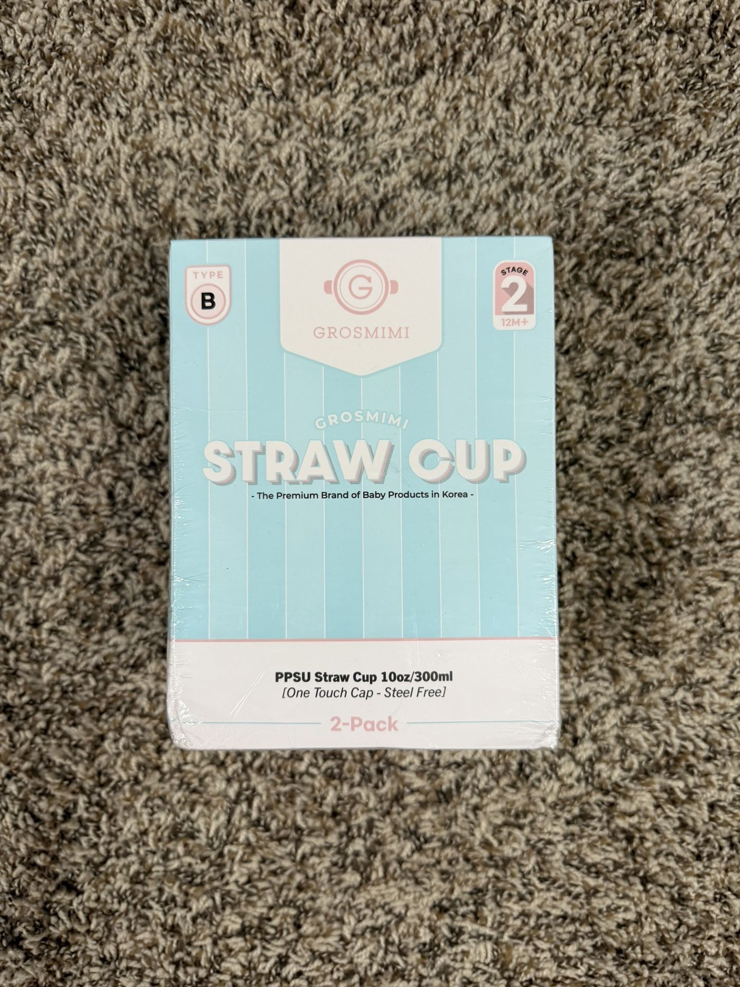 GROSMIMI Flip Top Spill Proof Sippy Cup 2 Pack