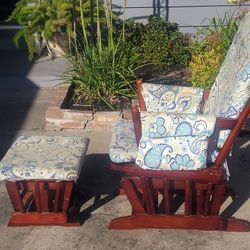 Rocking Chair With Rocking Footstool