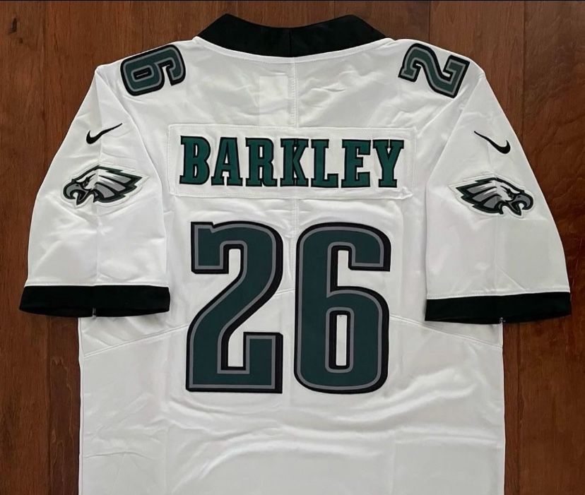 White Philadelphia Eagles Saquon Barkley jersey