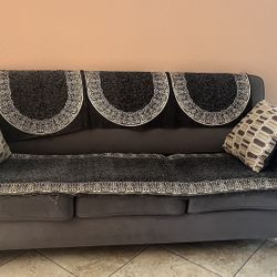 Two Piece Couch Set with Pillows and Covers