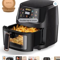 Air Fryer, 7.5 QT 8-in-1 Oilless Air Fryer Oven with Visible Cooking Window